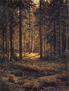 Ivan Shishkin Conifer-Sunshine painting